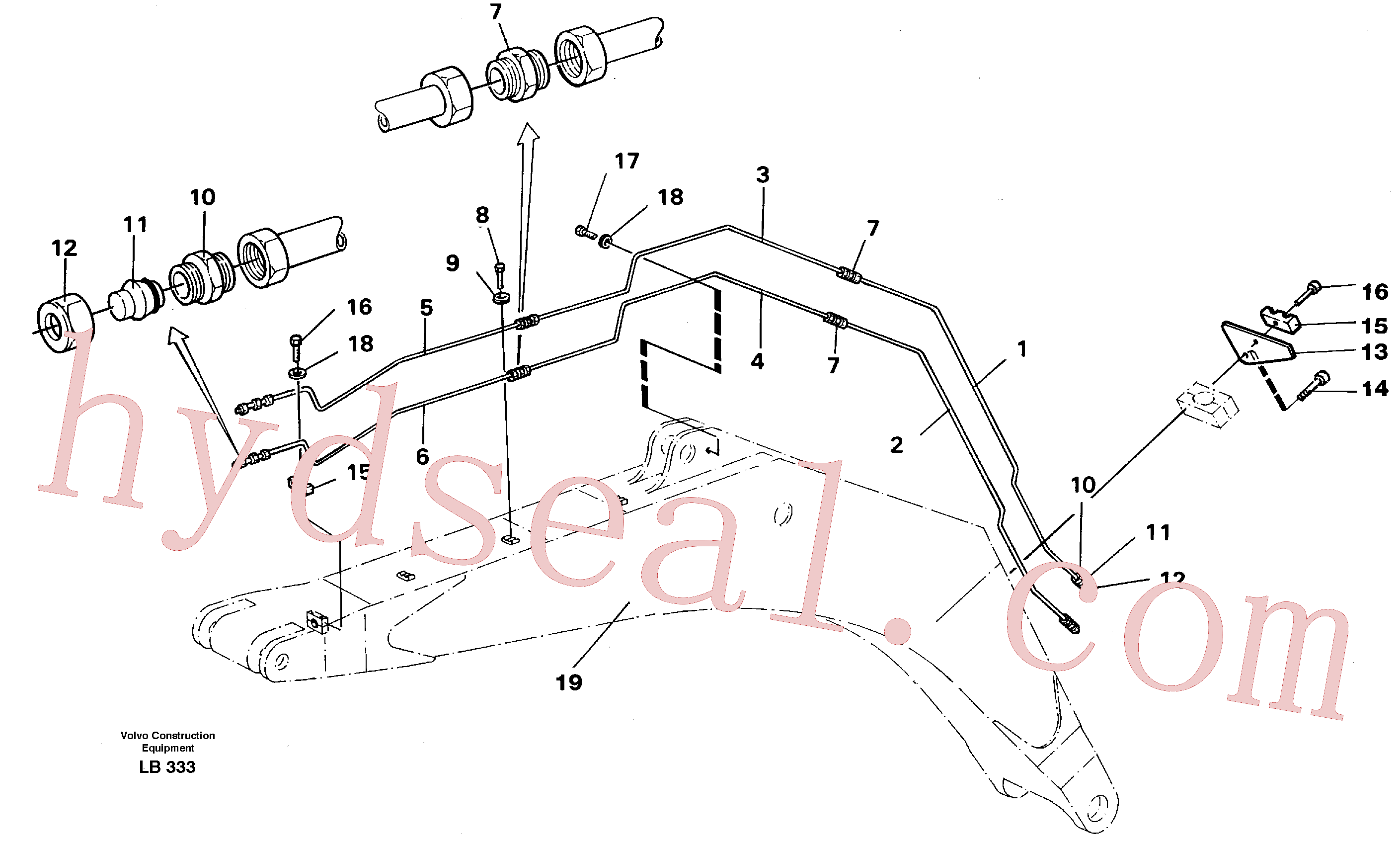 VOE14242479 for Volvo Hydr. quick fit equipm. on boom 6.65m(LB333 assembly)
