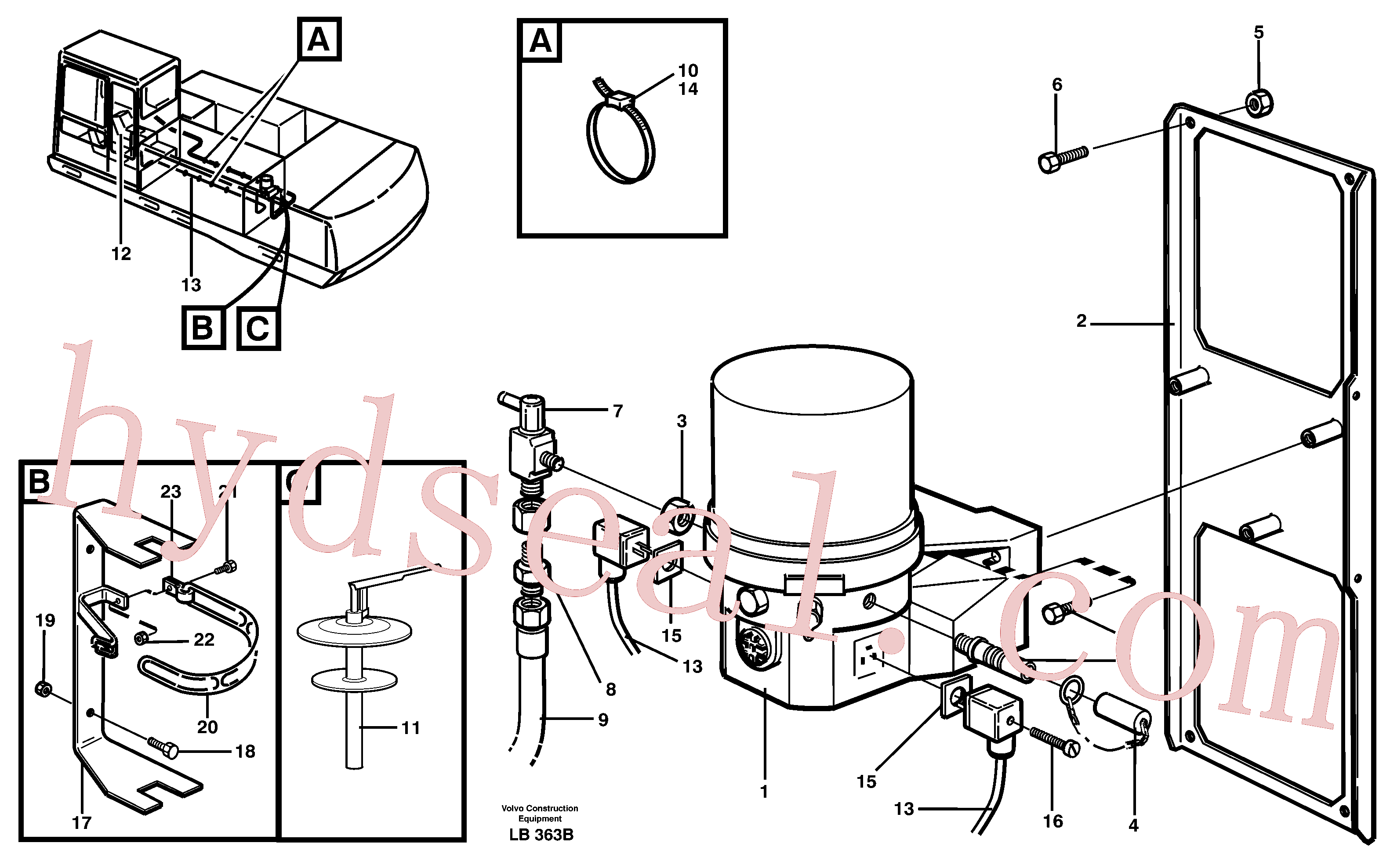 VOE14214194 for Volvo Automatic lubrication(LB363B assembly)