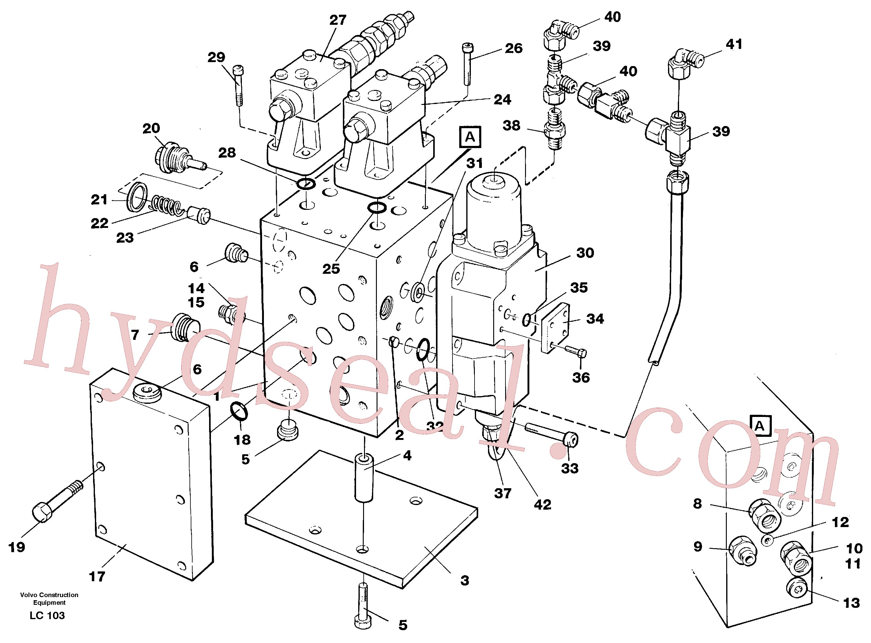 VOE14263985 for Volvo Slew valve assembly(LC103 assembly)