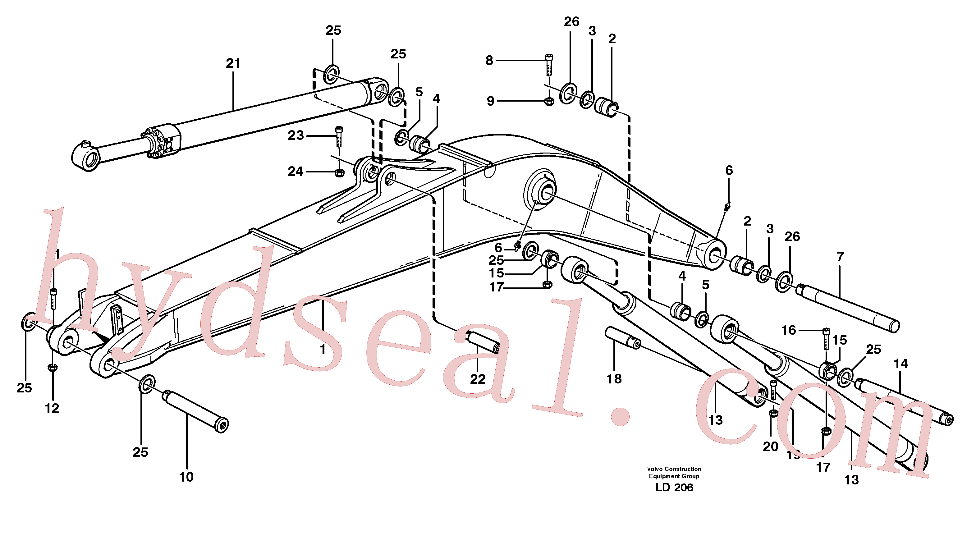 VOE14370074 for Volvo Backhoe boom incl. attachements, 5,0m(LD206 assembly)
