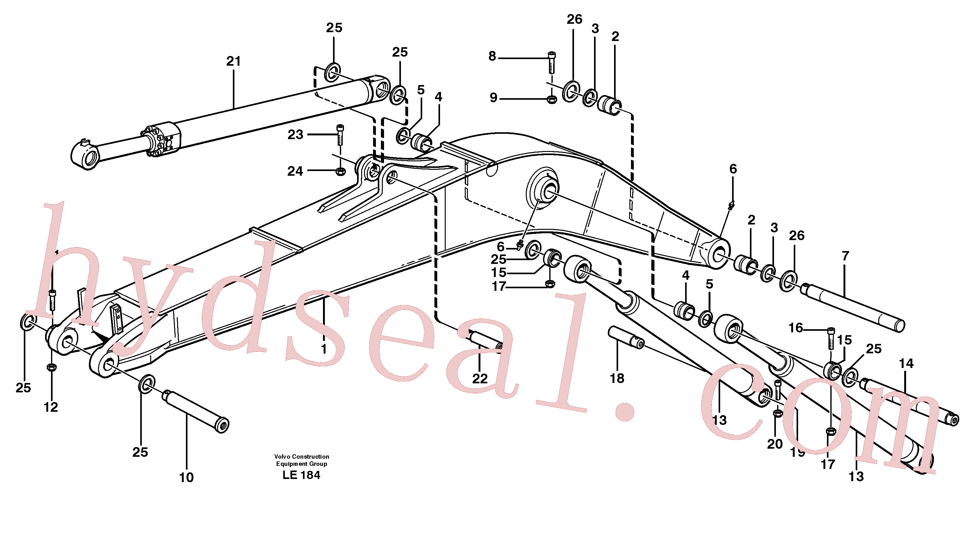 VOE14370074 for Volvo Backhoe boom incl. attachements, 5,0m(LE184 assembly)