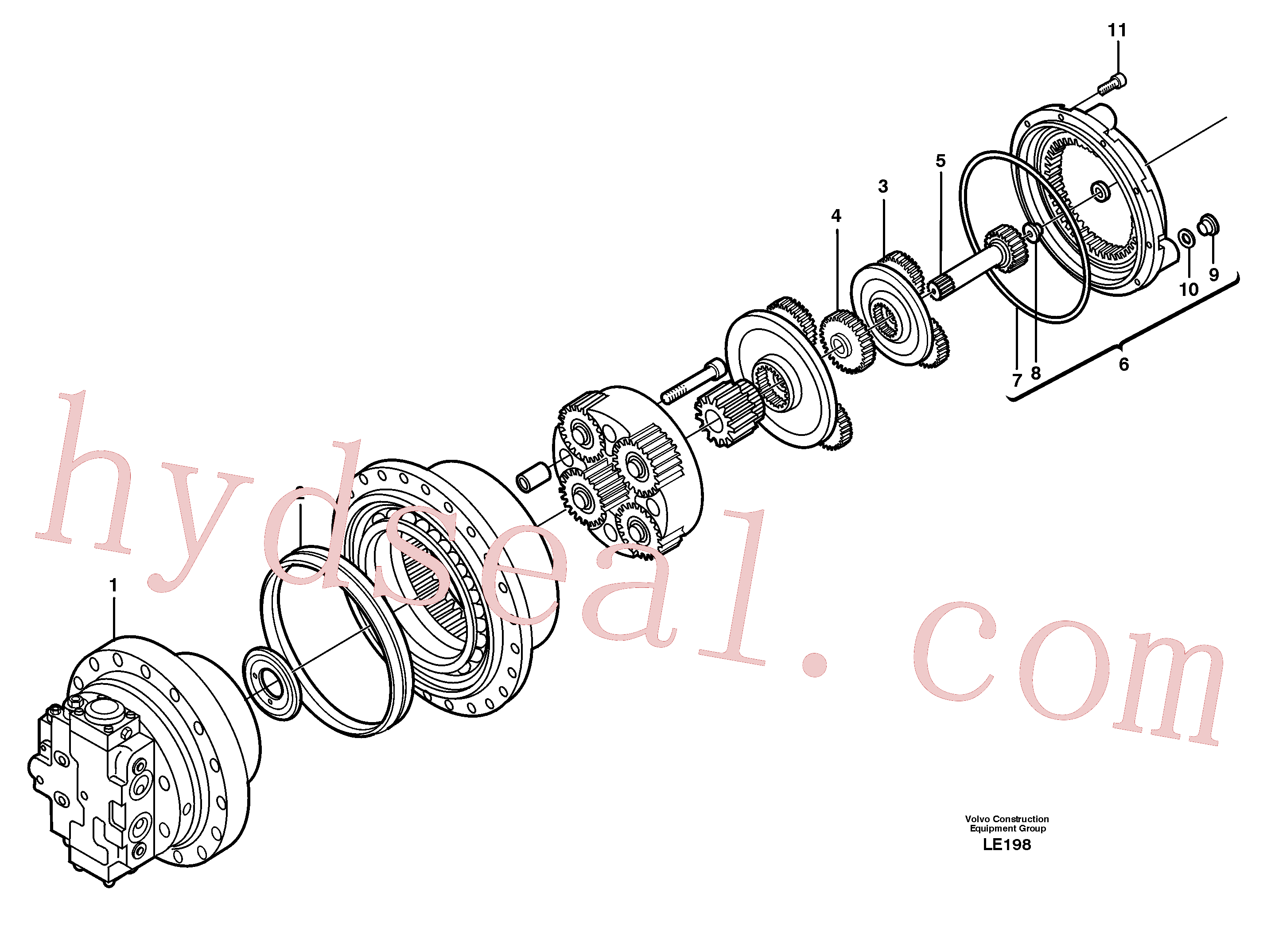 RM20342507 for Volvo Track gear, travel(LE198 assembly)