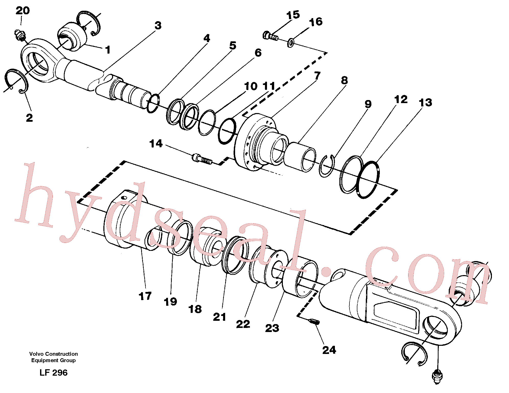 VOE14253843 for Volvo Knuckle cylinder(LF296 assembly)