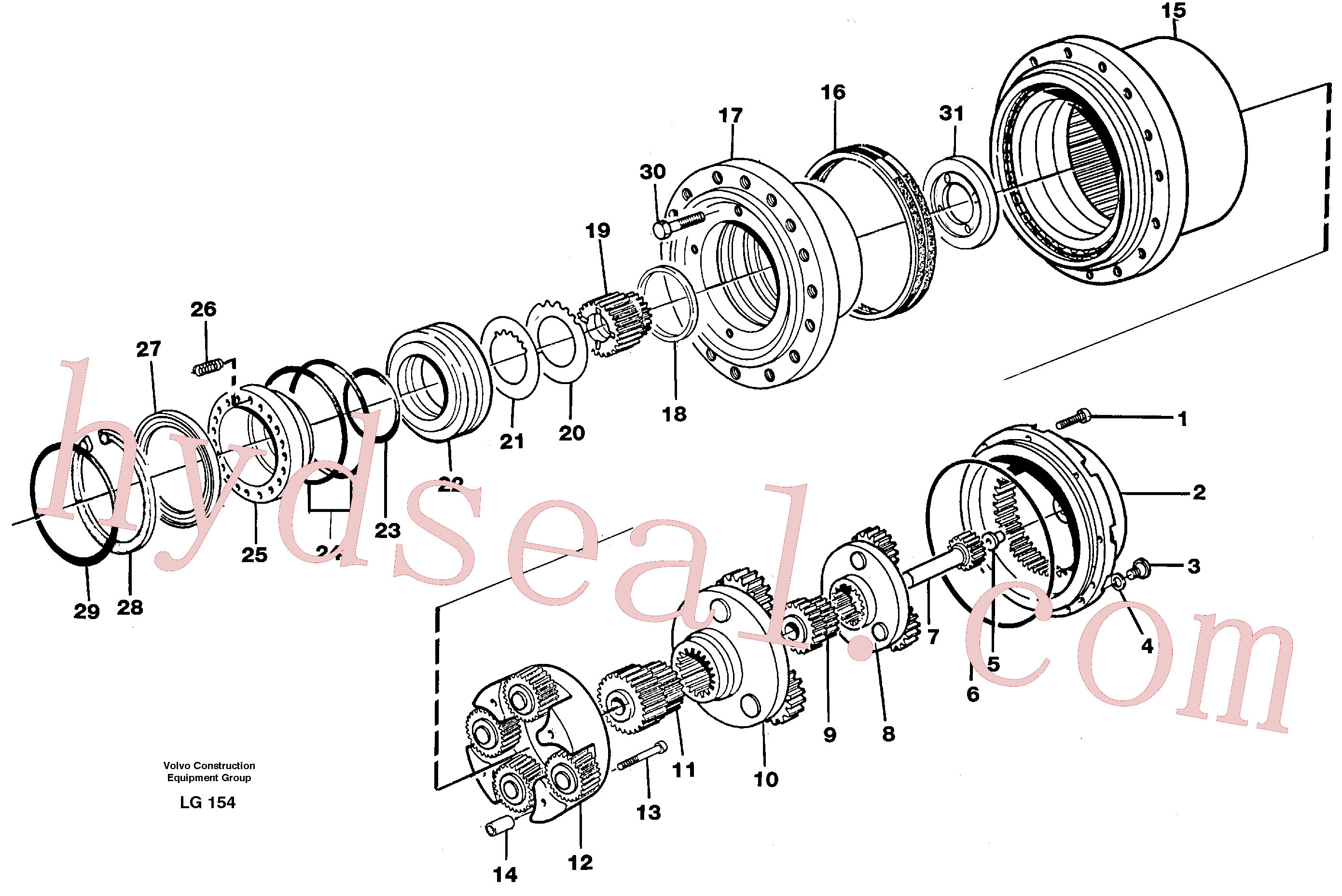 VOE14262073 for Volvo Planetary gear, travel(LG154 assembly)