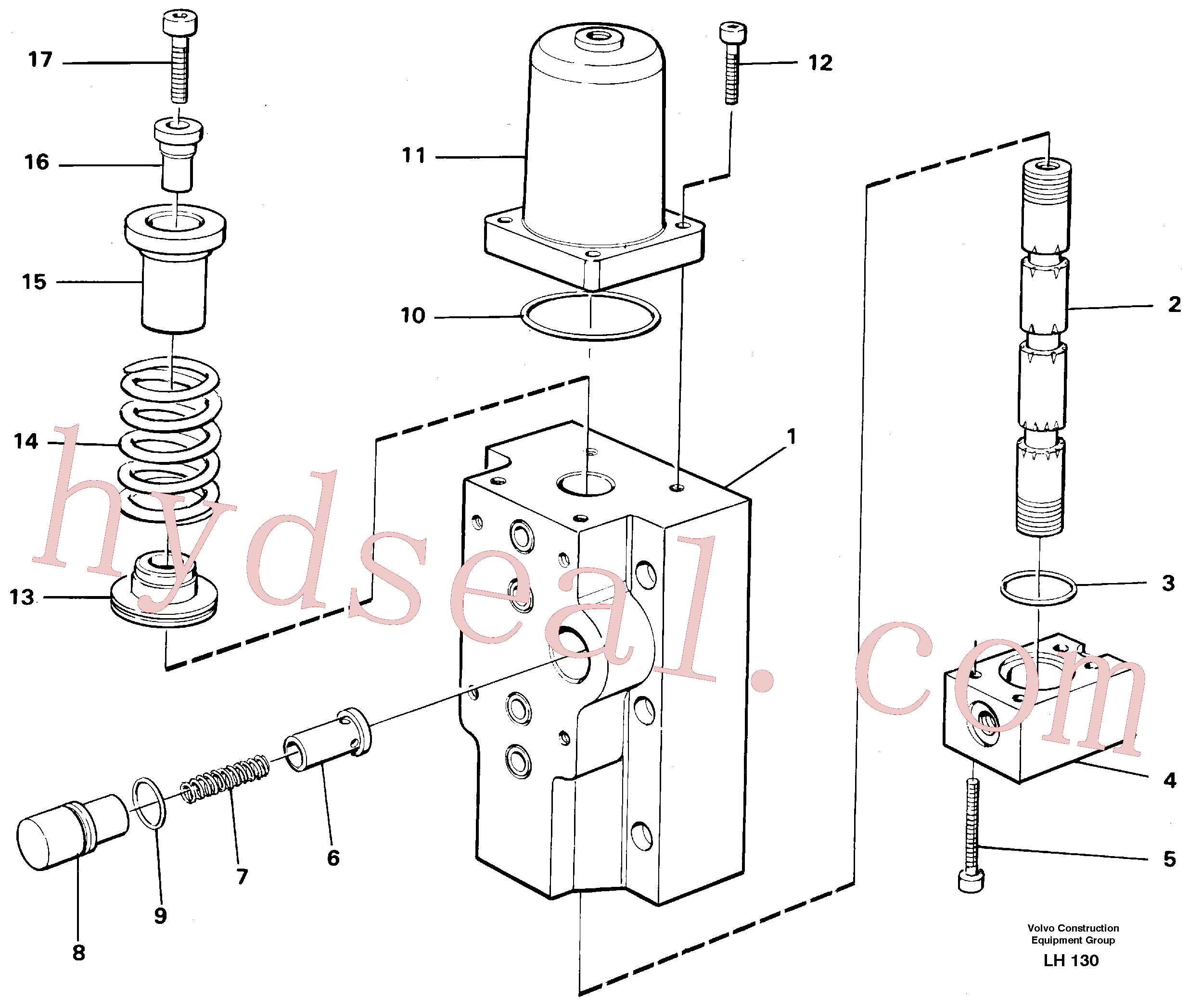 VOE14249864 for Volvo Four-way valve Primary(LH130 assembly)