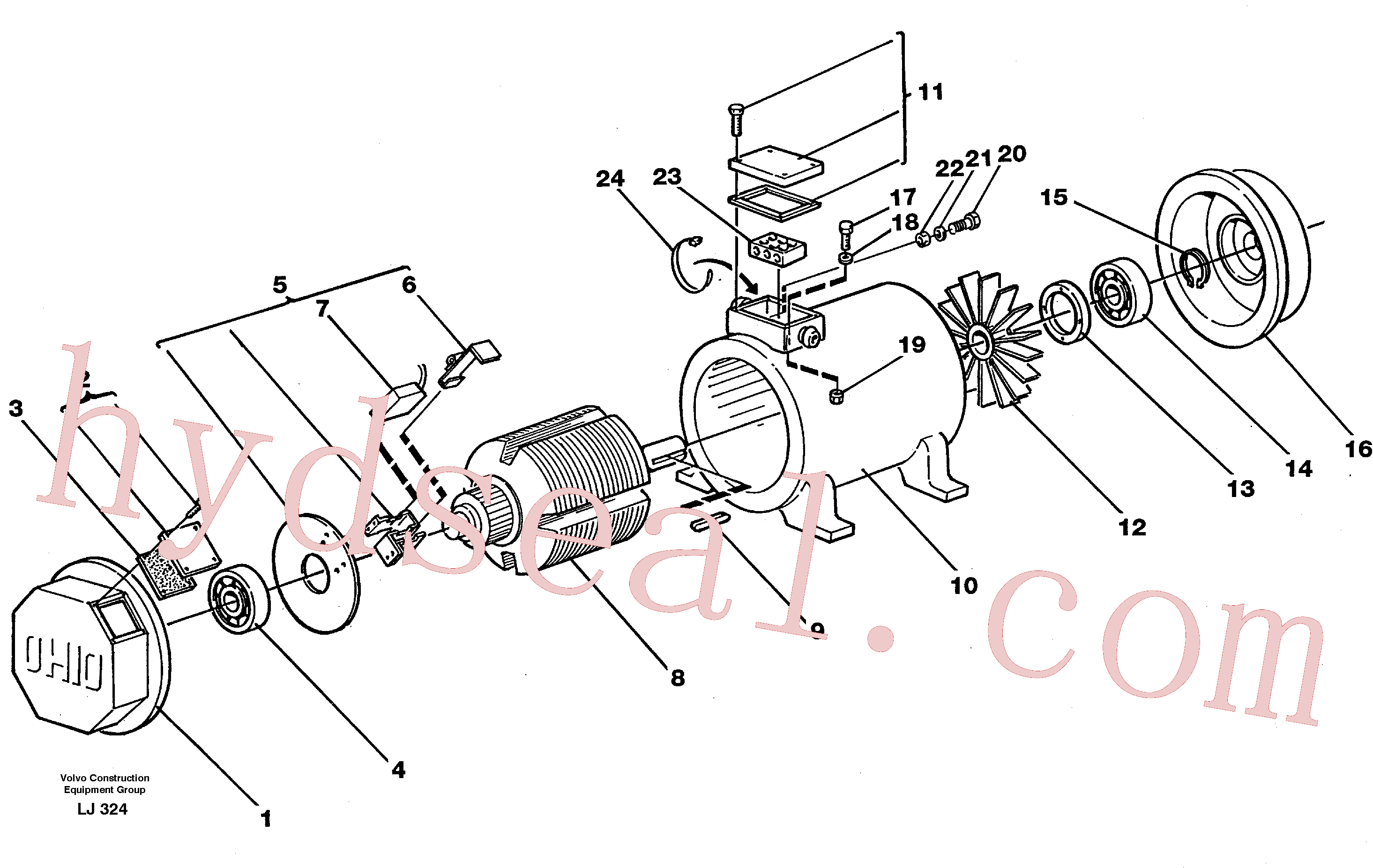 VOE11701867 for Volvo Magnet equipment Ohio, alternator 15 kw(LJ324 assembly)