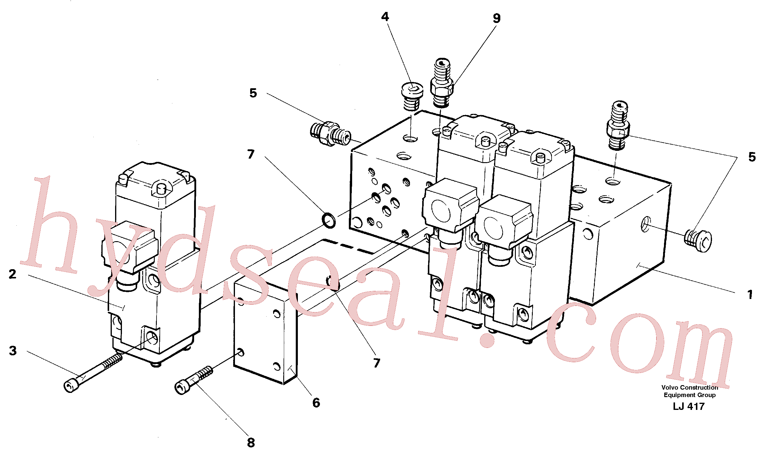 VOE14236996 for Volvo Electric valve block, extra(LJ417 assembly)