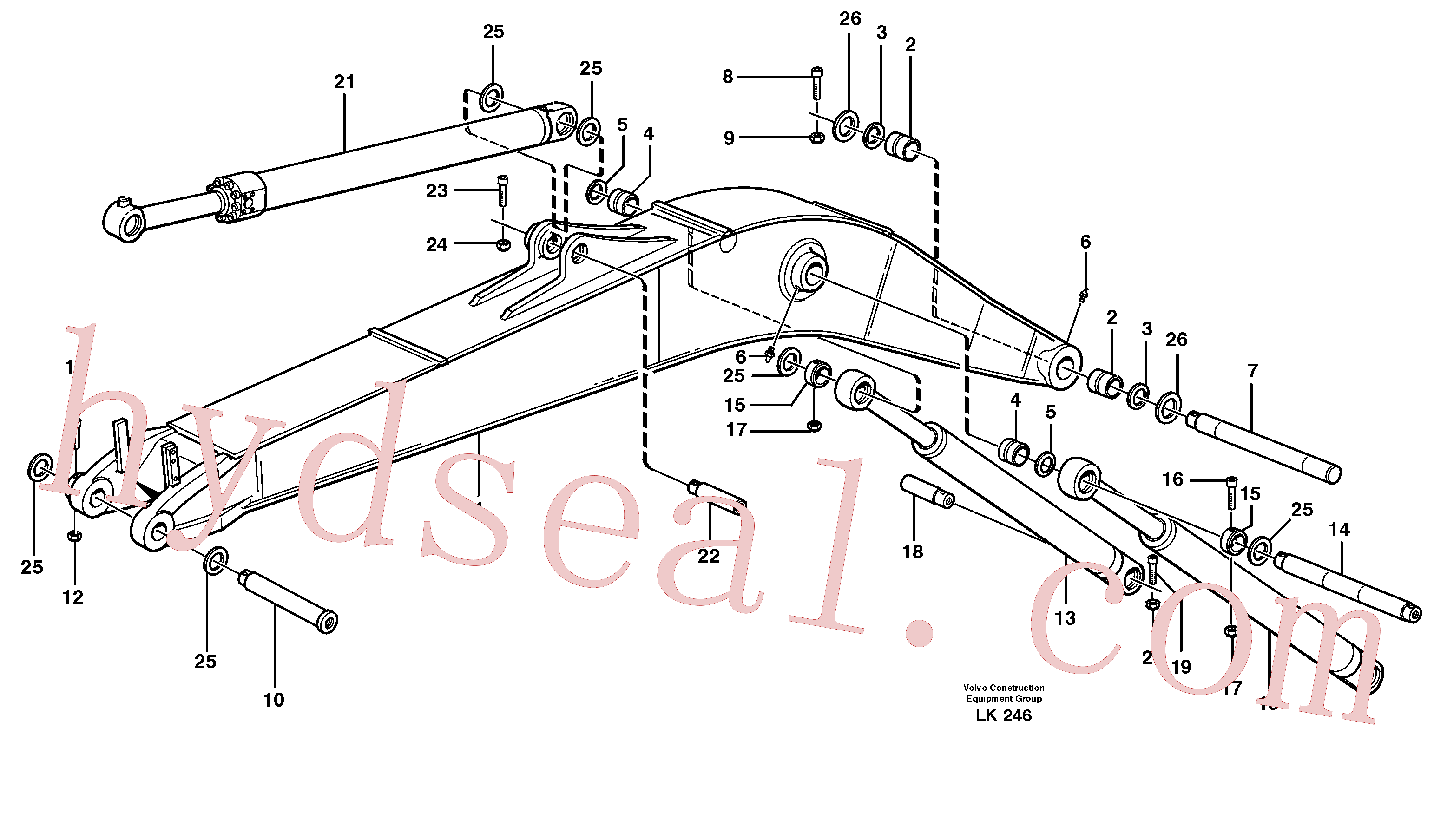 VOE14370074 for Volvo Backhoe boom incl. attachements, 4,5m(LK246 assembly)