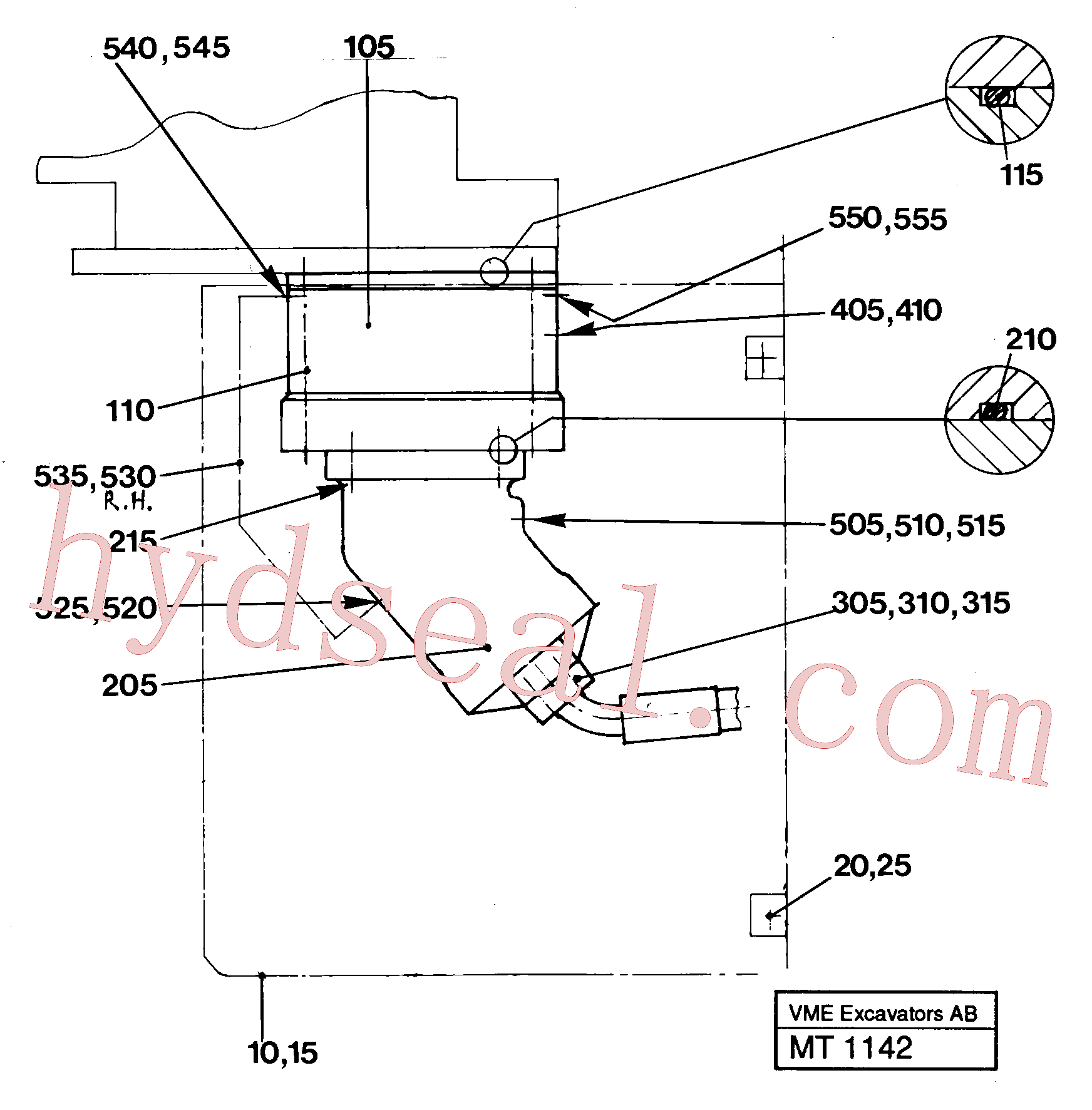 VOE14211605 for Volvo Hydraulics in undercarriage(MT1142 assembly)