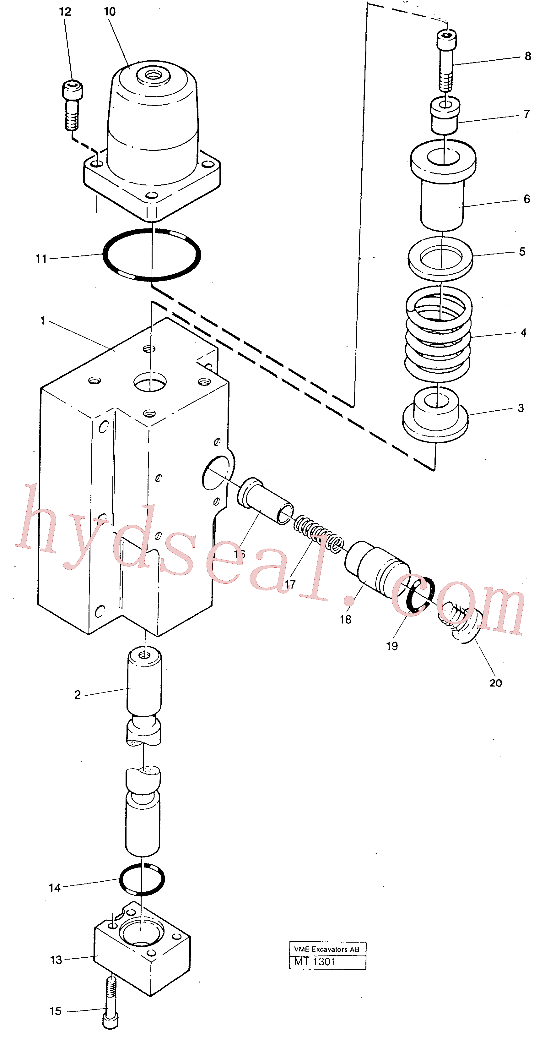 VOE14249864 for Volvo Four way valve, secondaryboom, dipper, bucket, Four way valve travel / slewing, Four way valve, primary boom, dipper, bucket, Four way valves Travel / slewing, Four way valves, primary Boom, dipper, bucket(MT1301 assembly)