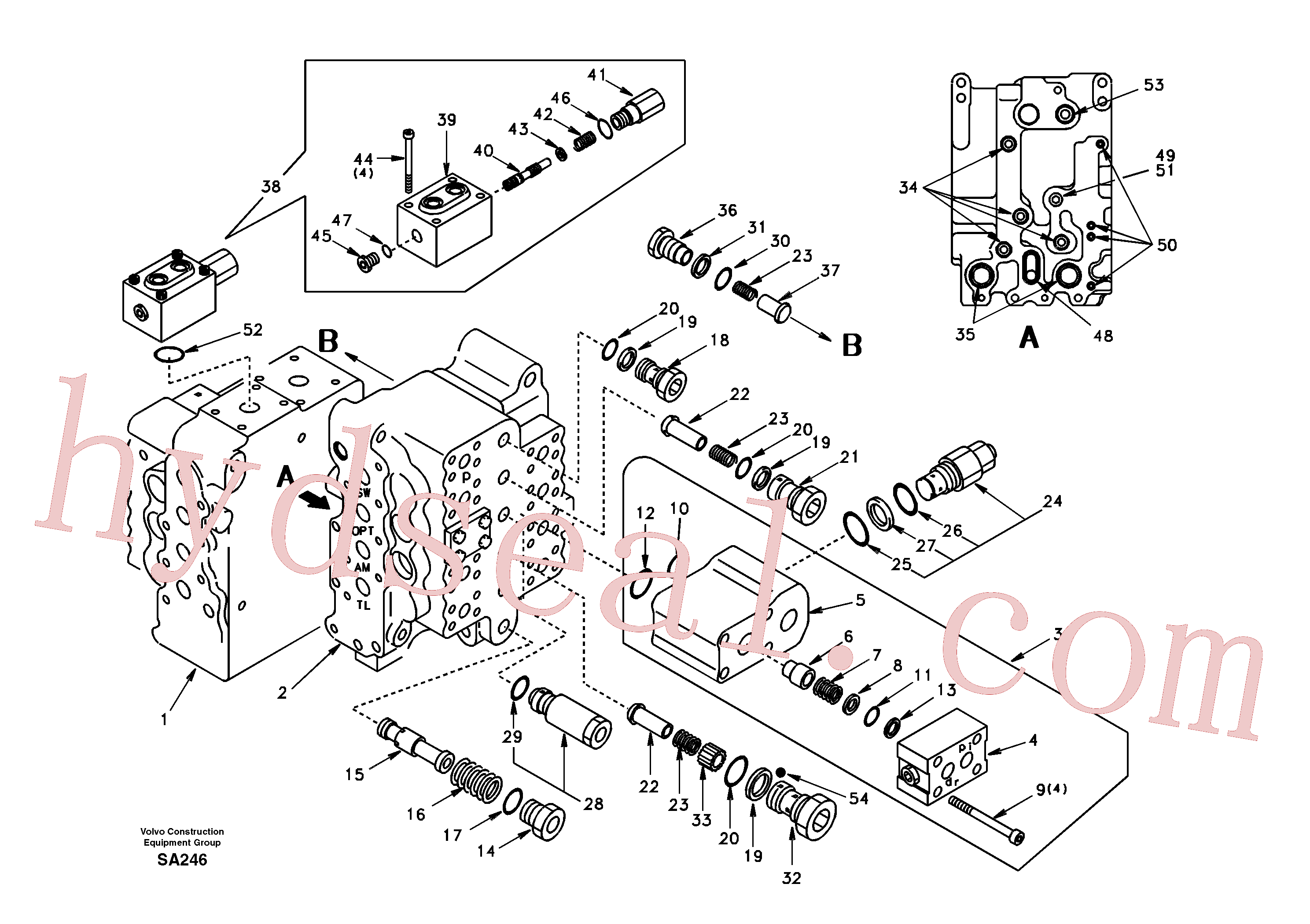 SA7270-11131 for Volvo Main control valve, relief valve and dipper arm holding(SA246 assembly)