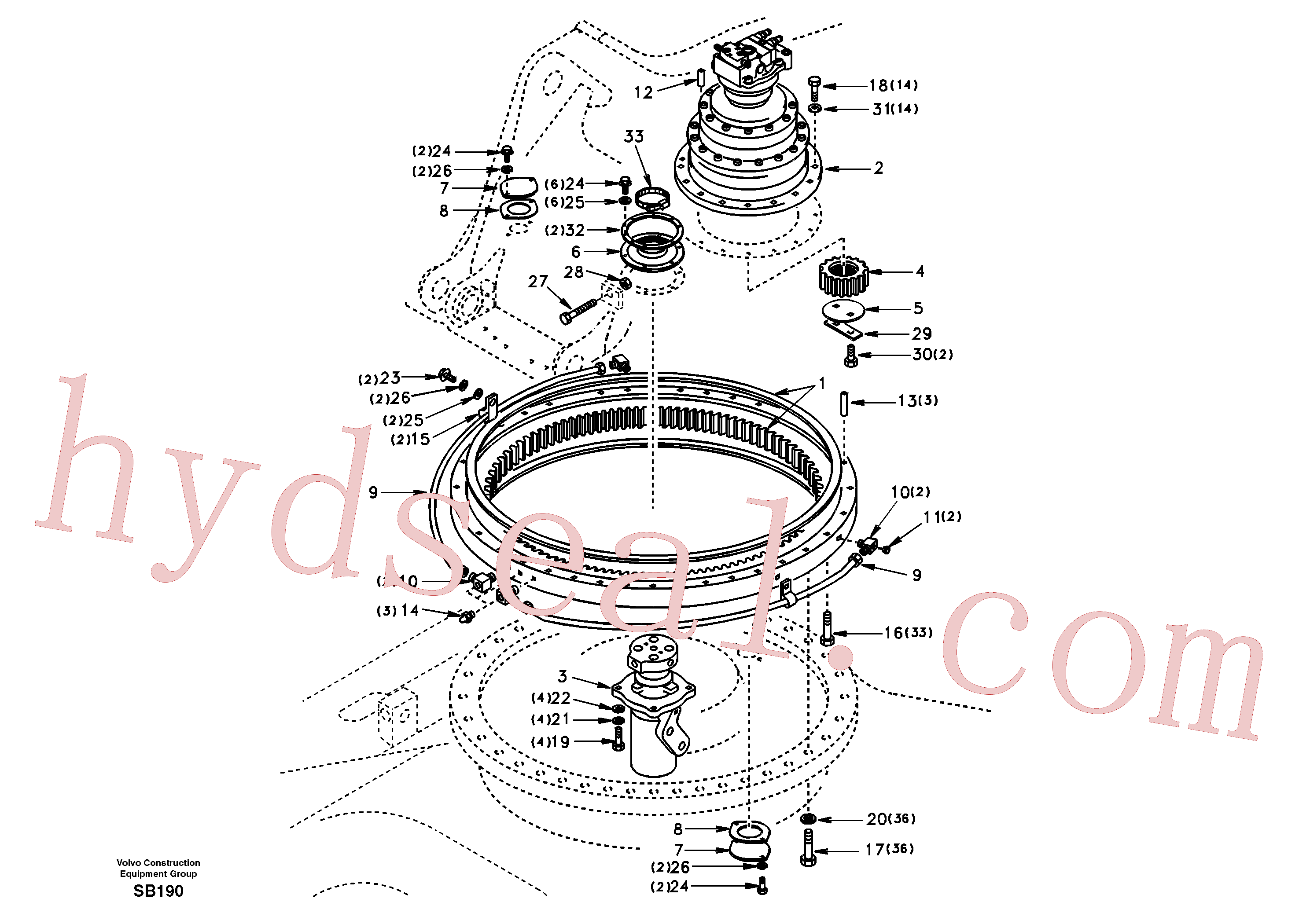SA1155-01110 for Volvo Swing system(SB190 assembly)