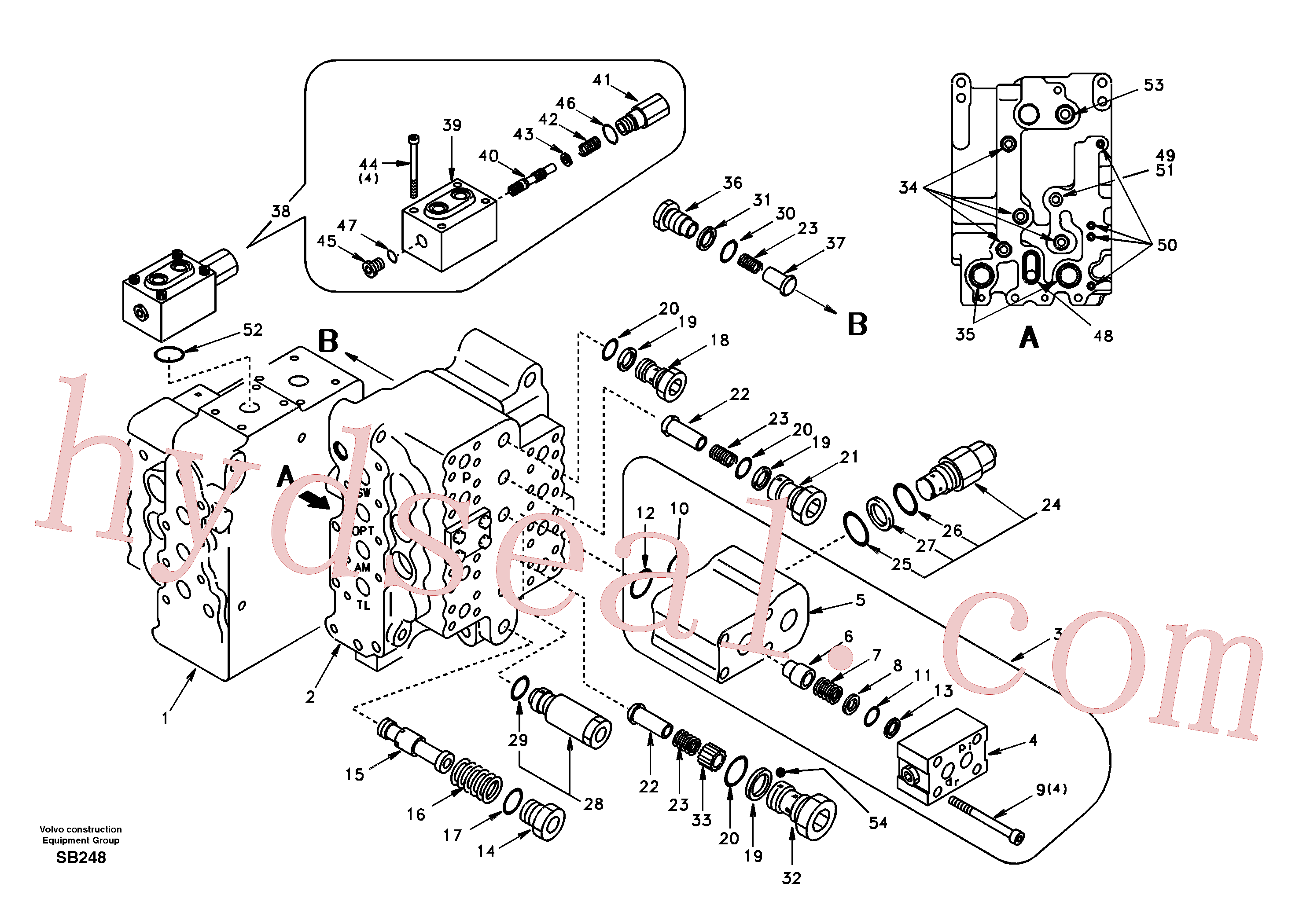 SA7270-11131 for Volvo Main control valve, relief valve and dipper arm holding(SB248 assembly)
