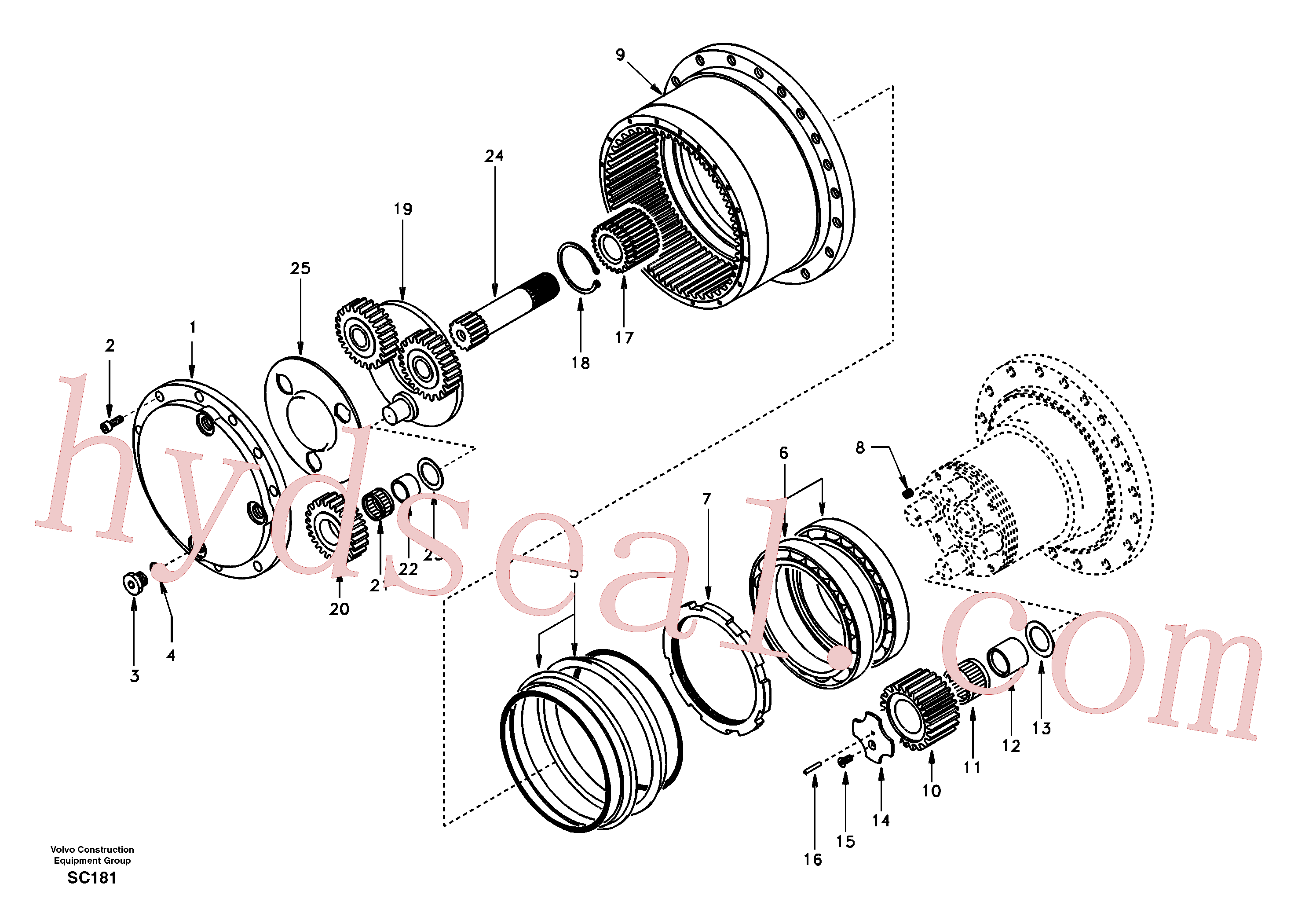 SA8230-32510 for Volvo Travel gearbox(SC181 assembly)