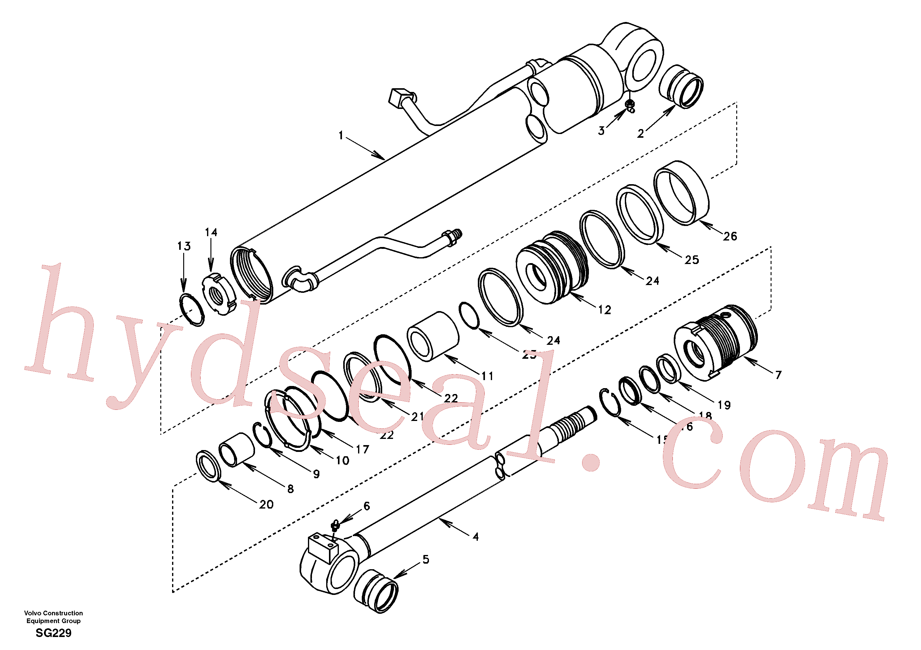SA9612-06035 for Volvo Boom cylinder(SG229 assembly)
