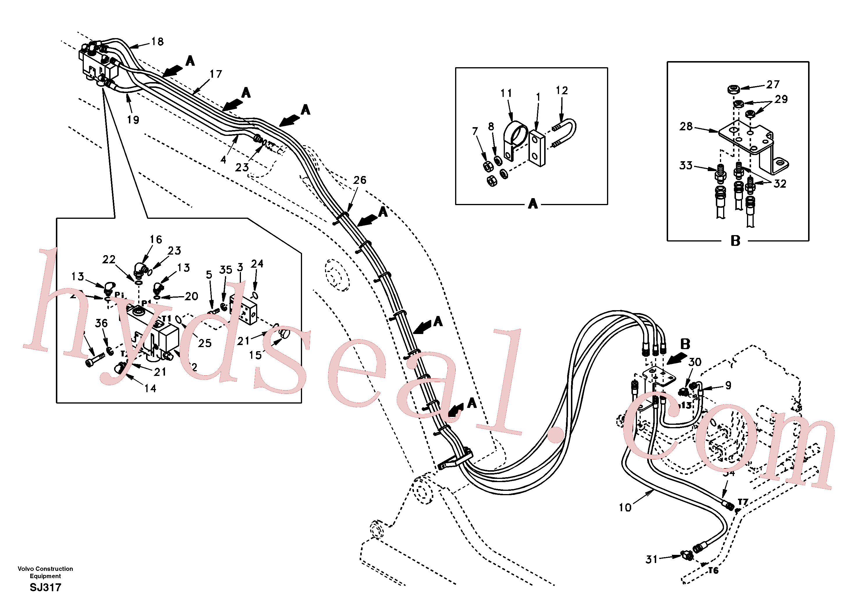 VOE14505579 for Volvo Working hydraulic, dipper arm rupture(SJ317 assembly)