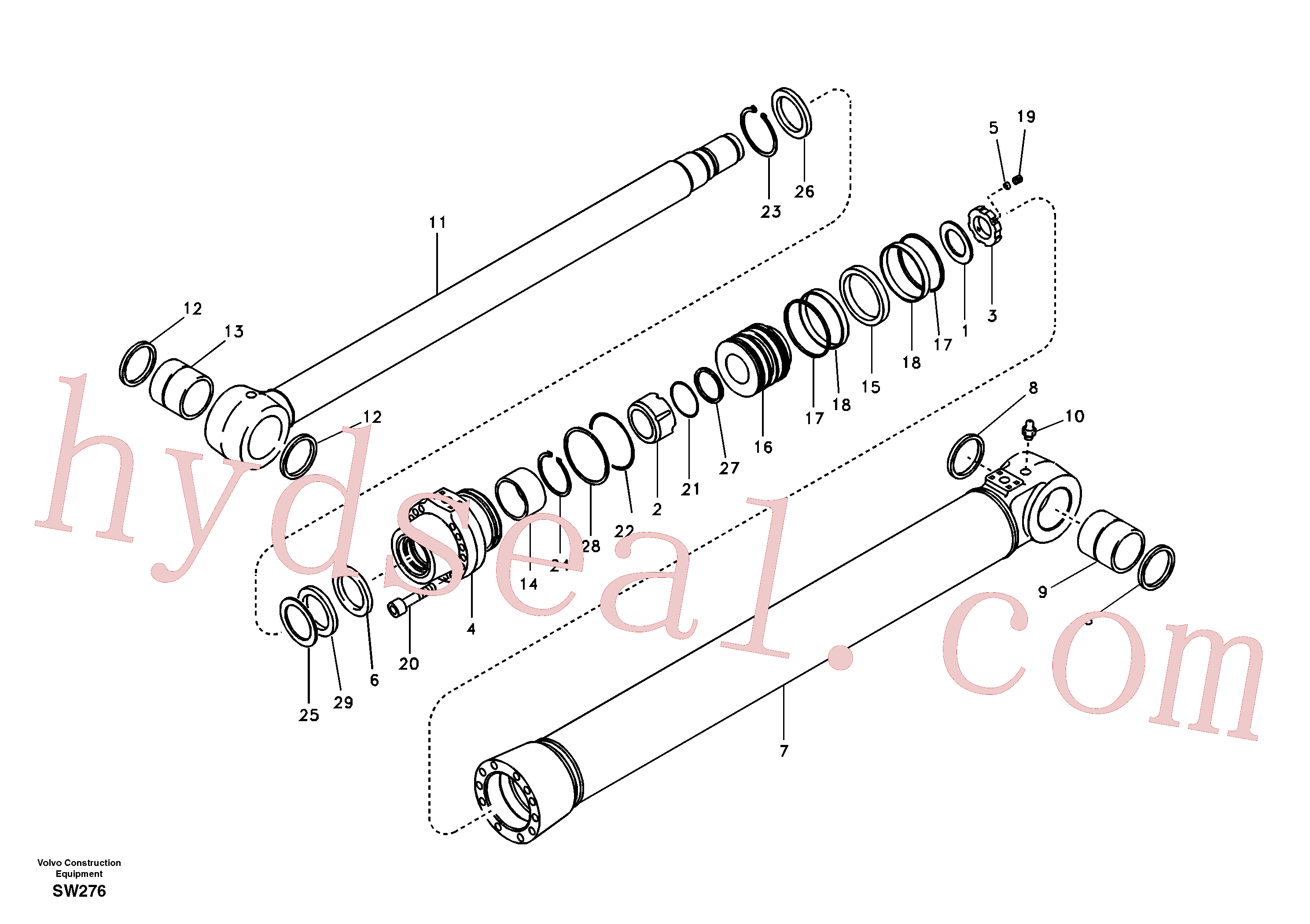 VOE14508904 for Volvo Boom cylinder(SW276 assembly)